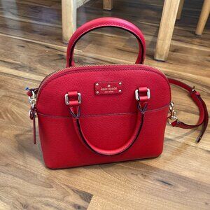 NEW RARE Kate Spade Mini Carli Grove Street Leather crossbody Purse Red Carpet